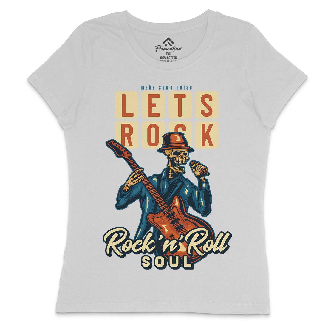 Rock Womens Crew Neck T-Shirt Music B150