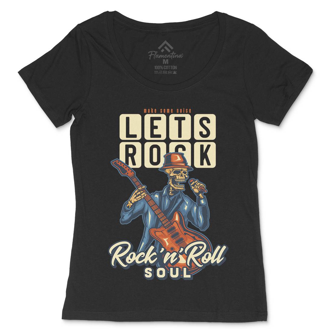 Rock Womens Scoop Neck T-Shirt Music B150
