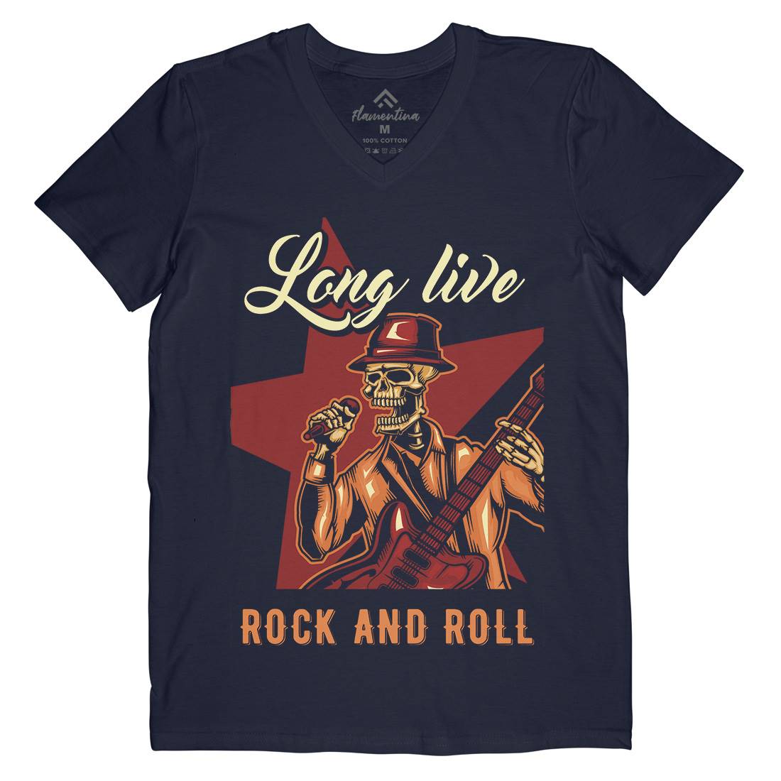 Rock Mens V-Neck T-Shirt Music B151
