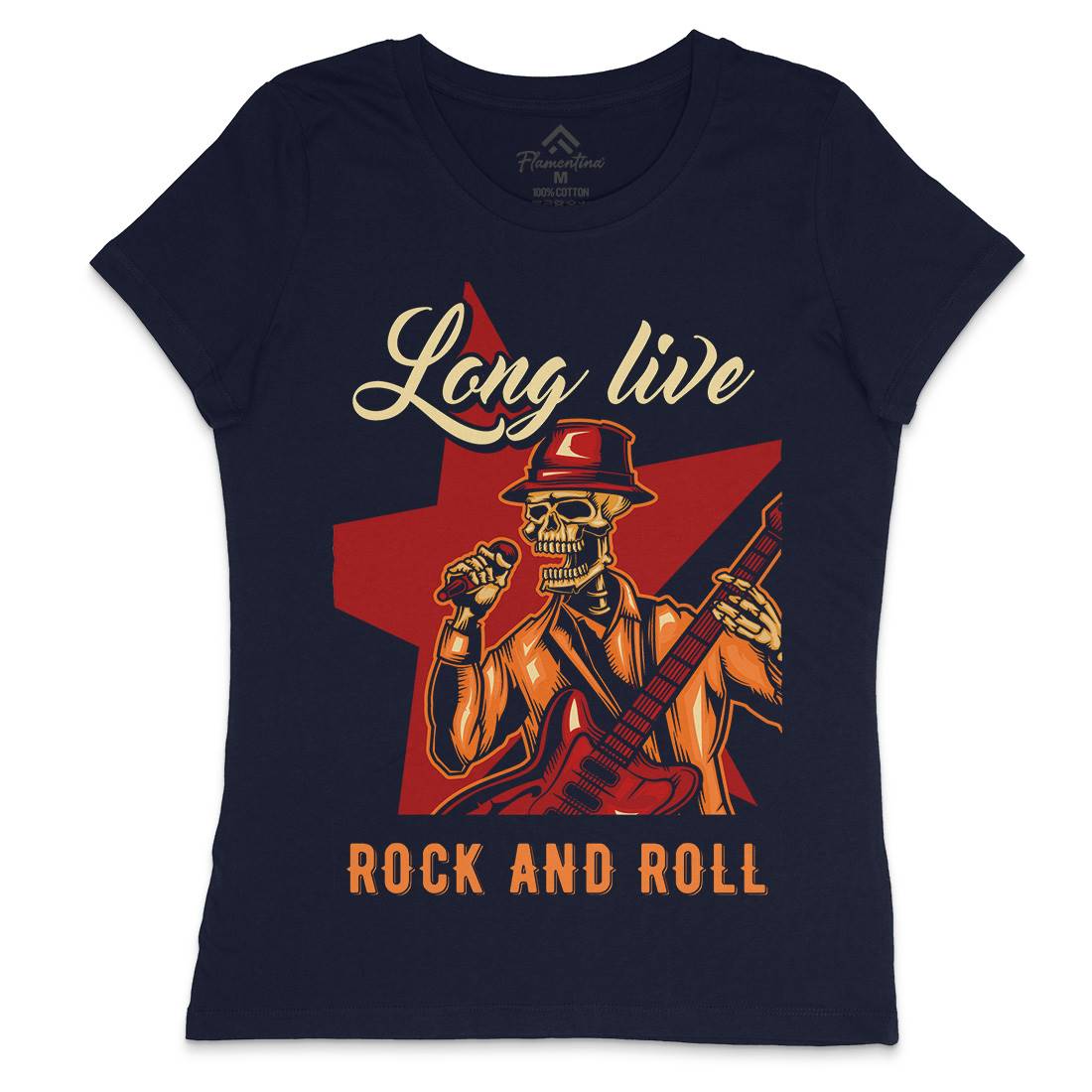 Rock Womens Crew Neck T-Shirt Music B151