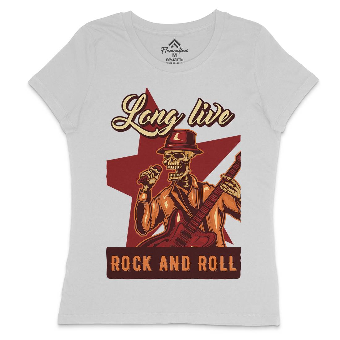 Rock Womens Crew Neck T-Shirt Music B151