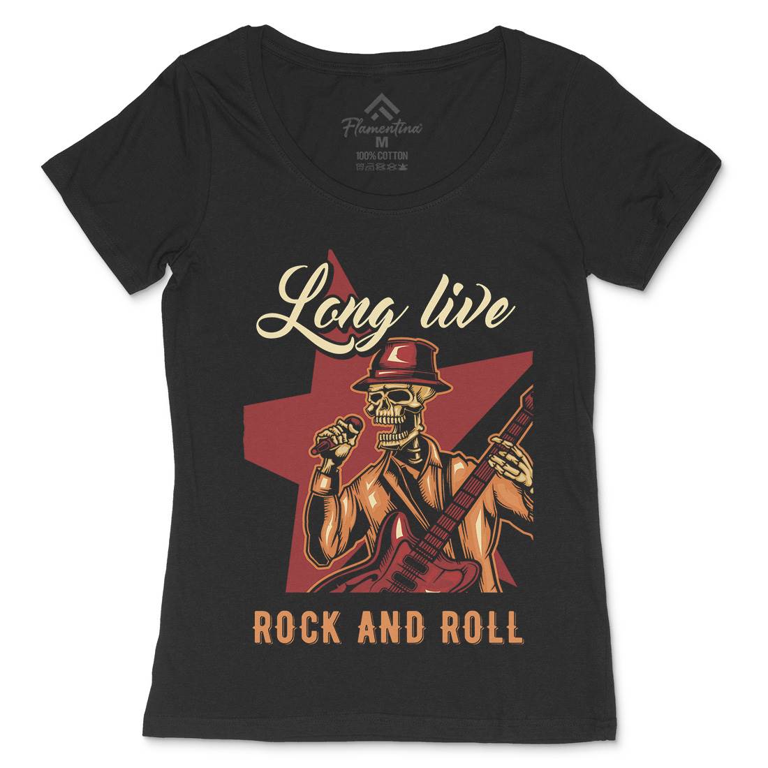 Rock Womens Scoop Neck T-Shirt Music B151