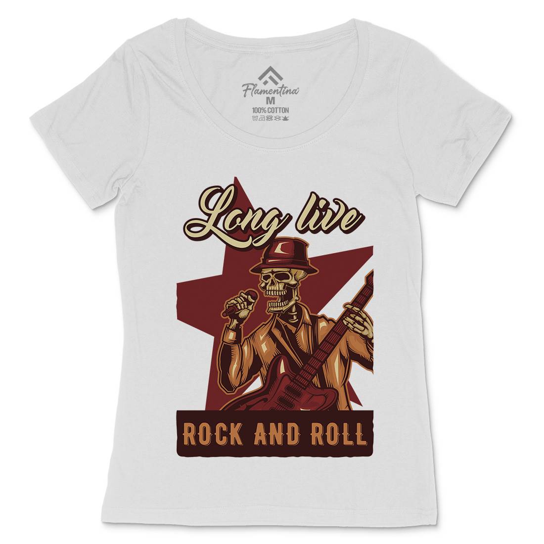 Rock Womens Scoop Neck T-Shirt Music B151