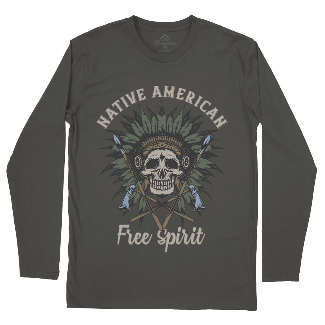Native American Mens Long Sleeve T-Shirt American B152
