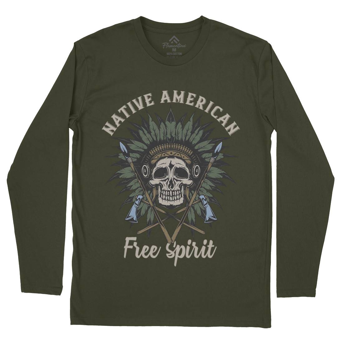 Native American Mens Long Sleeve T-Shirt American B152
