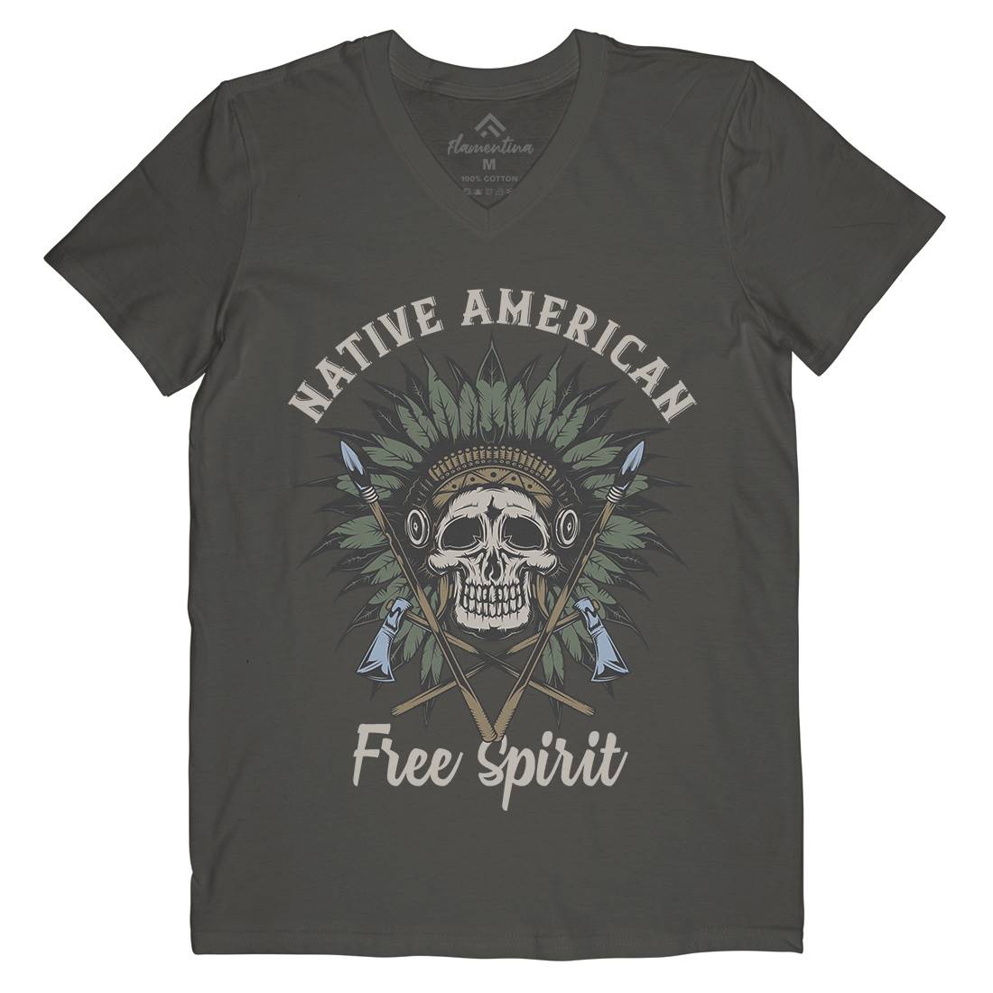 Native American Mens V-Neck T-Shirt American B152