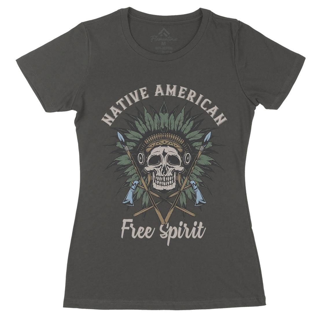 Native American Womens Organic Crew Neck T-Shirt American B152