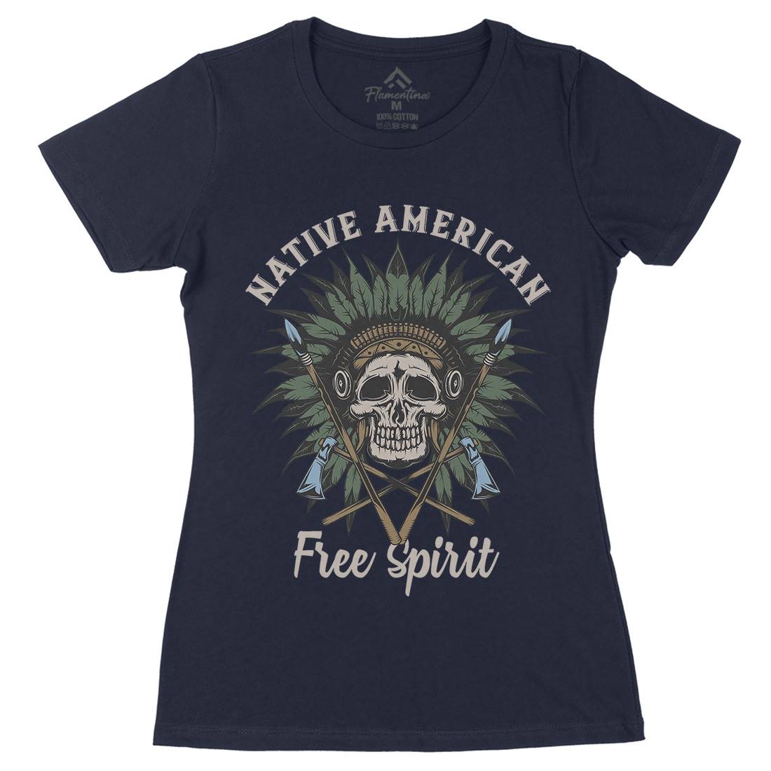 Native American Womens Organic Crew Neck T-Shirt American B152