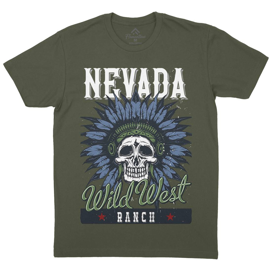 Native American Mens Organic Crew Neck T-Shirt American B154