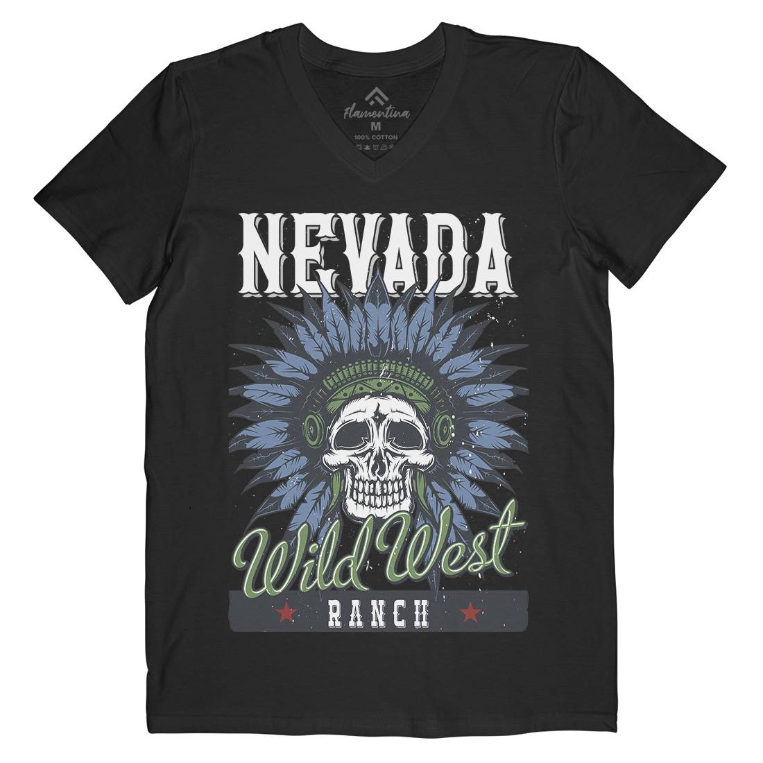 Native American Mens V-Neck T-Shirt American B154