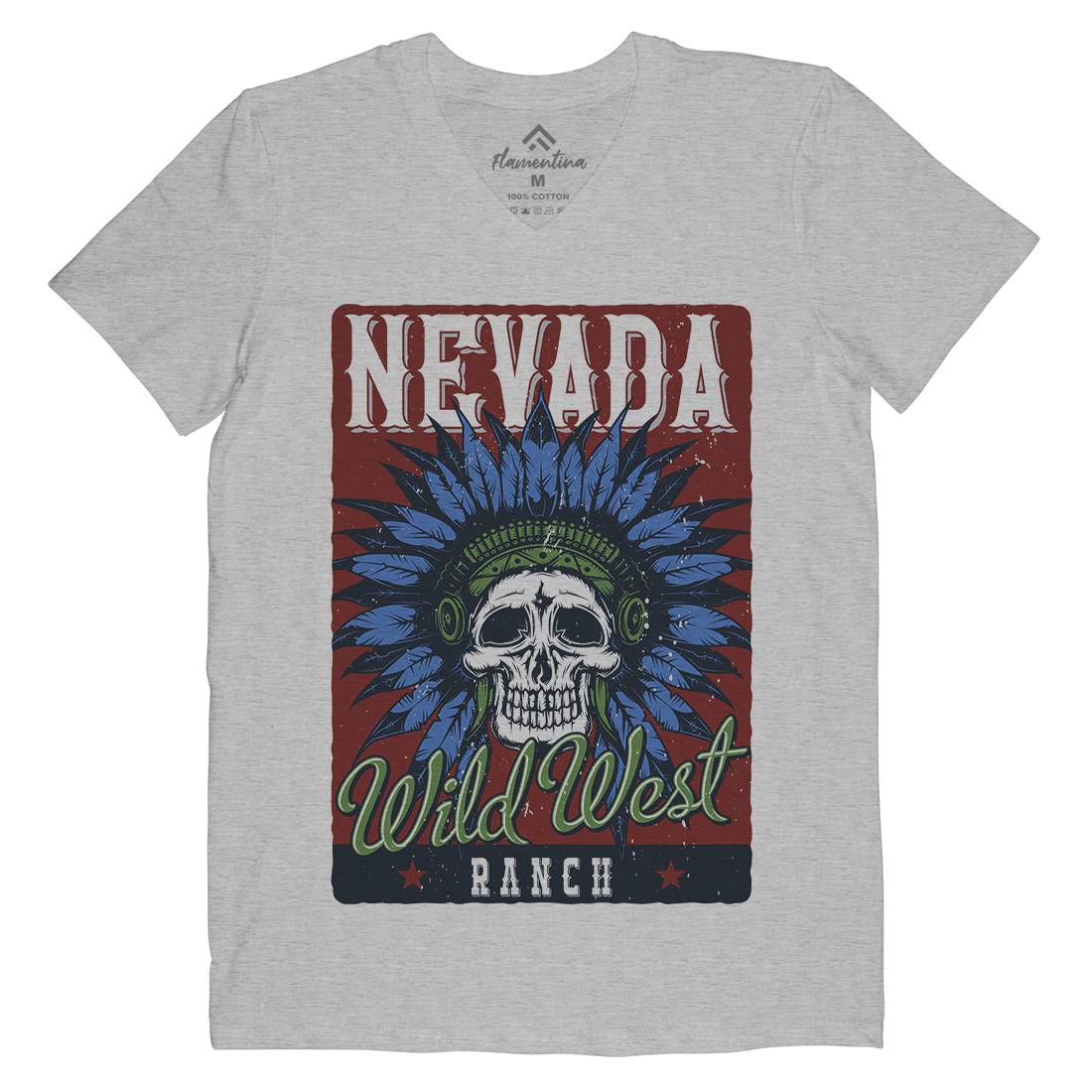 Native American Mens V-Neck T-Shirt American B154