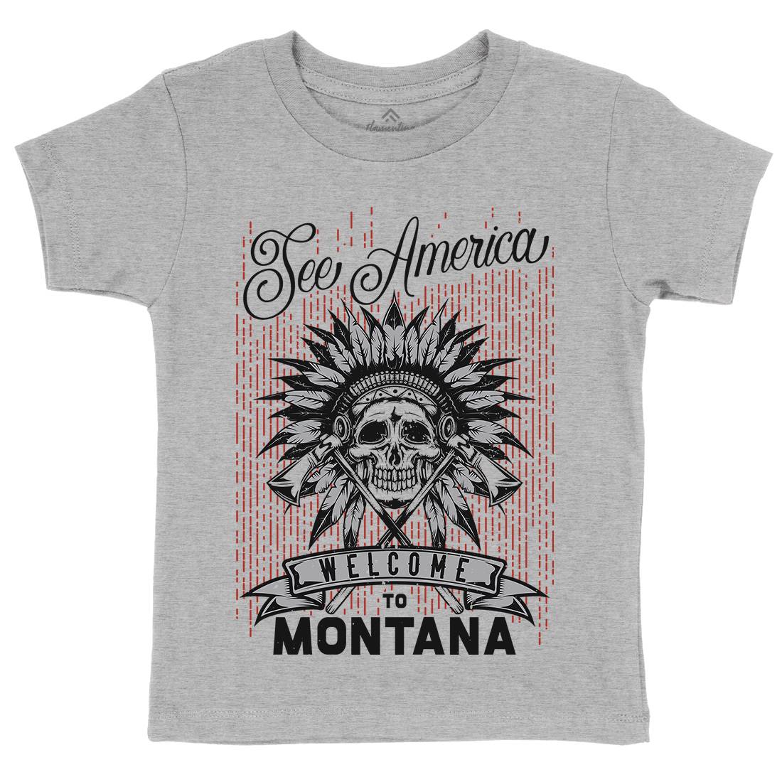 Native American Kids Organic Crew Neck T-Shirt American B155