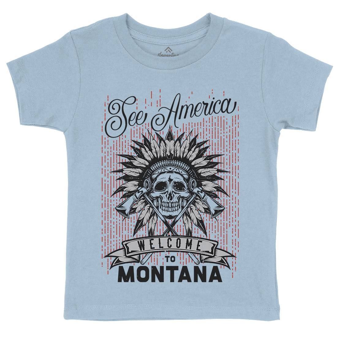 Native American Kids Crew Neck T-Shirt American B155