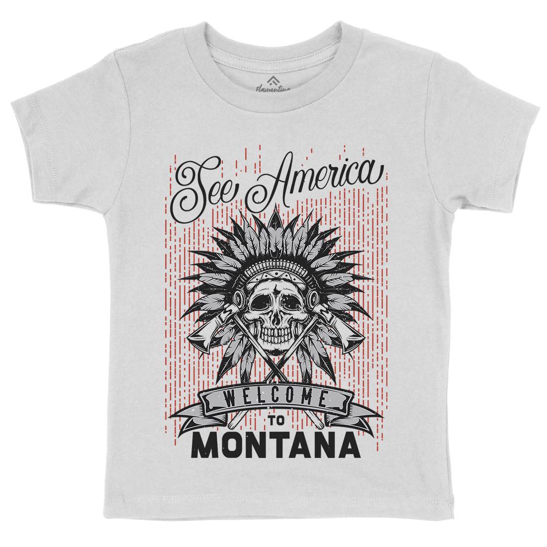 Native American Kids Organic Crew Neck T-Shirt American B155
