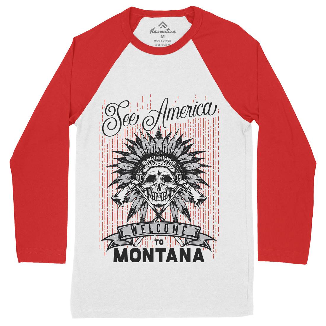 Native American Mens Long Sleeve Baseball T-Shirt American B155
