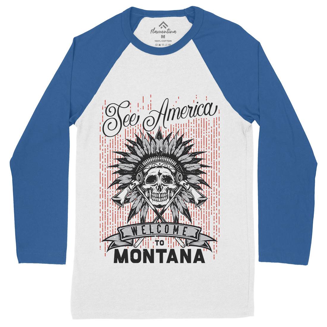 Native American Mens Long Sleeve Baseball T-Shirt American B155