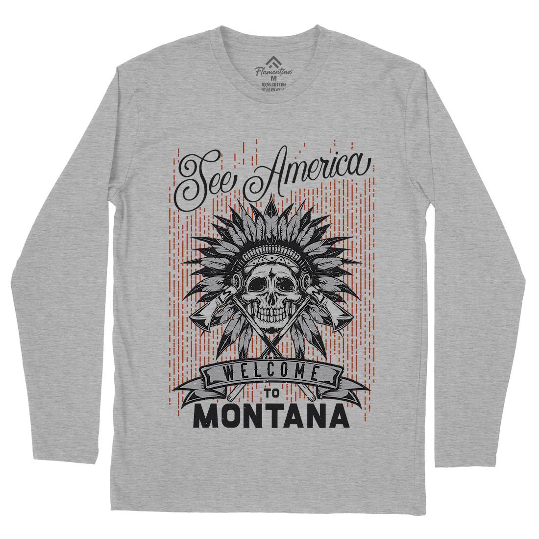 Native American Mens Long Sleeve T-Shirt American B155