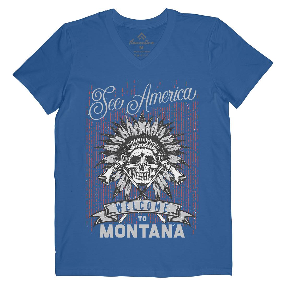 Native American Mens V-Neck T-Shirt American B155