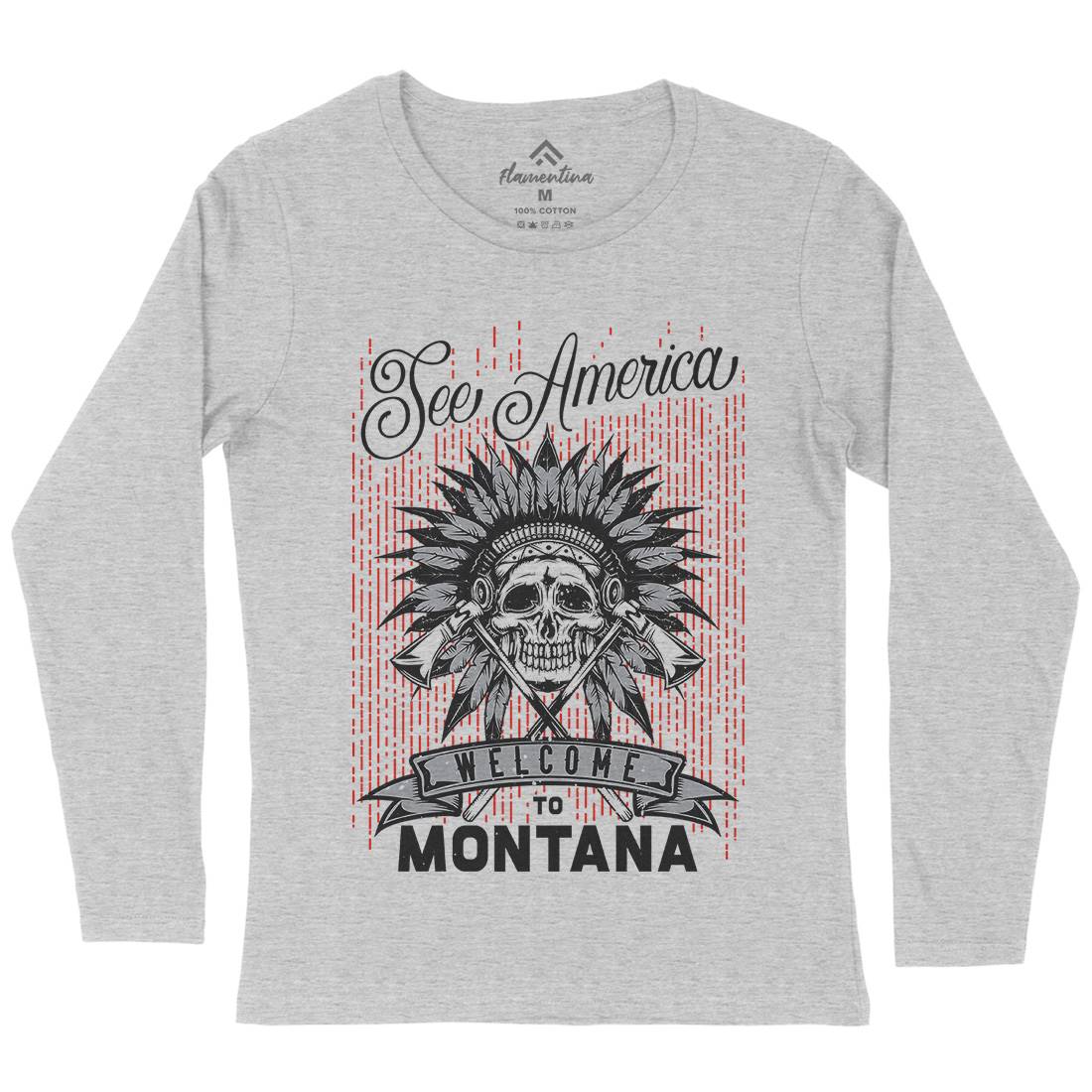 Native American Womens Long Sleeve T-Shirt American B155