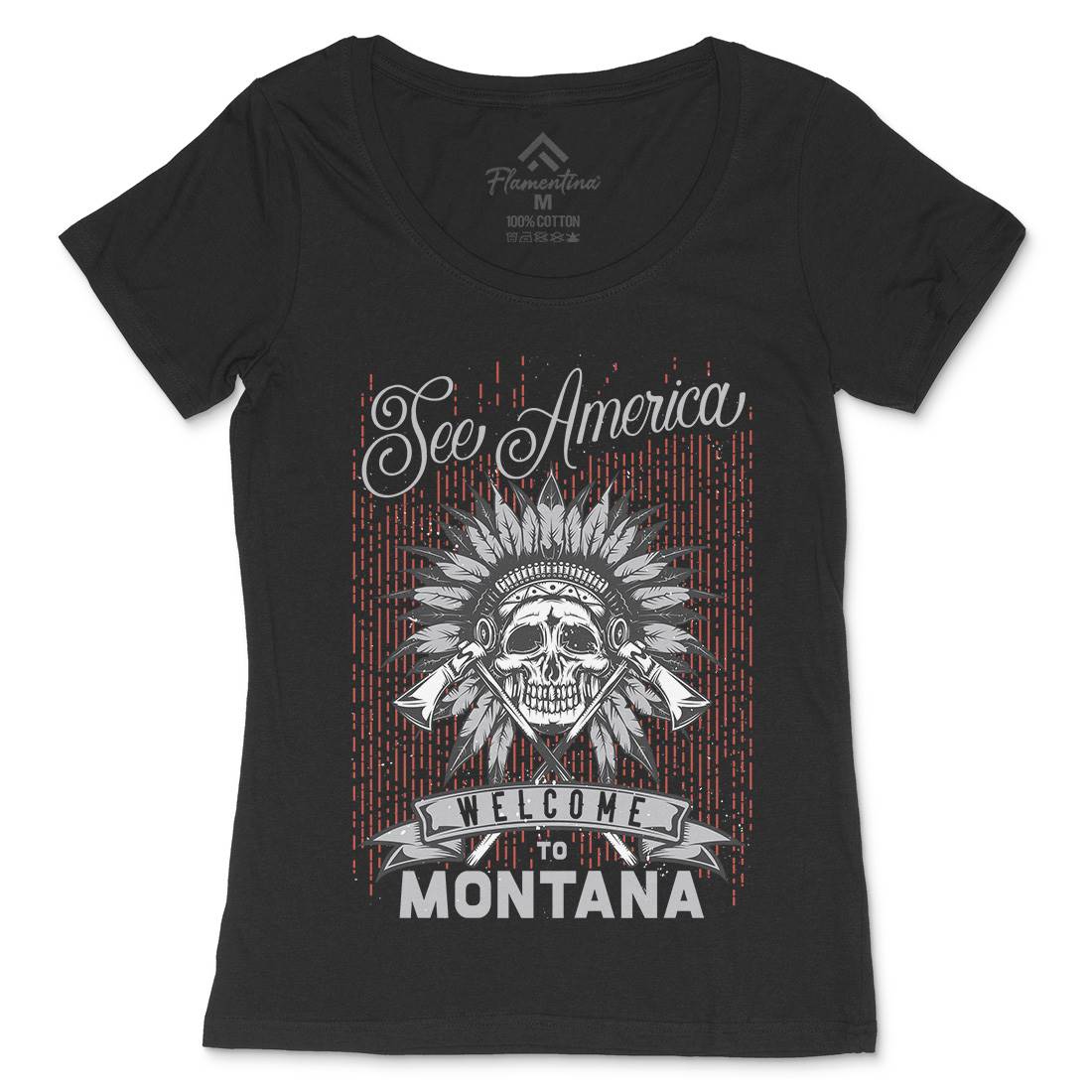 Native American Womens Scoop Neck T-Shirt American B155