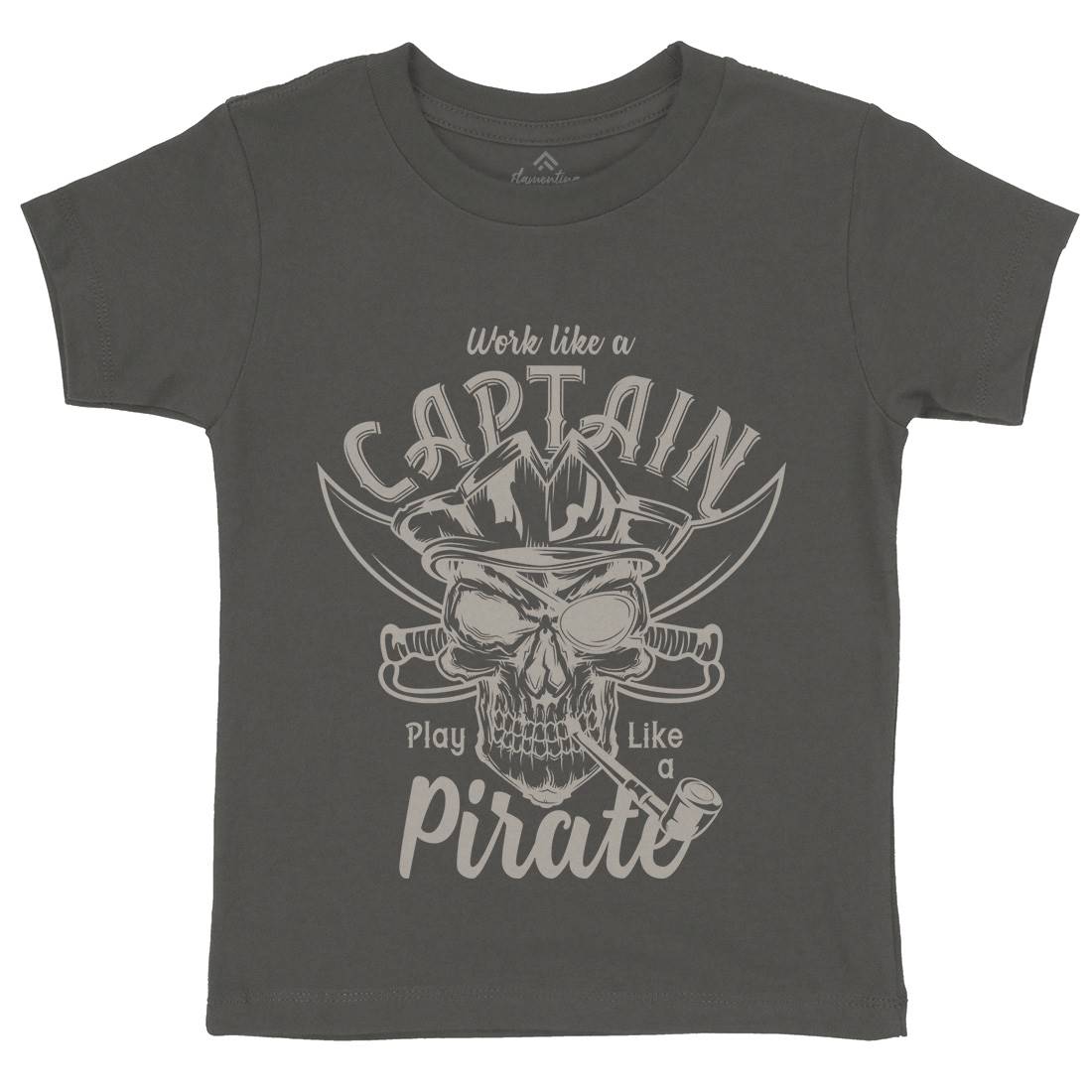 Pirate Kids Organic Crew Neck T-Shirt Navy B156