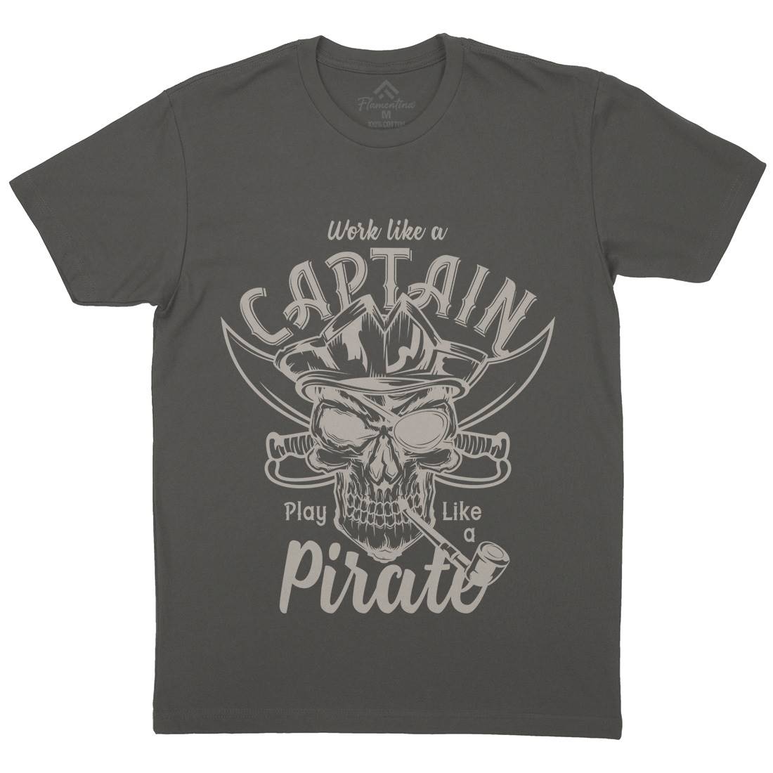 Pirate Mens Crew Neck T-Shirt Navy B156