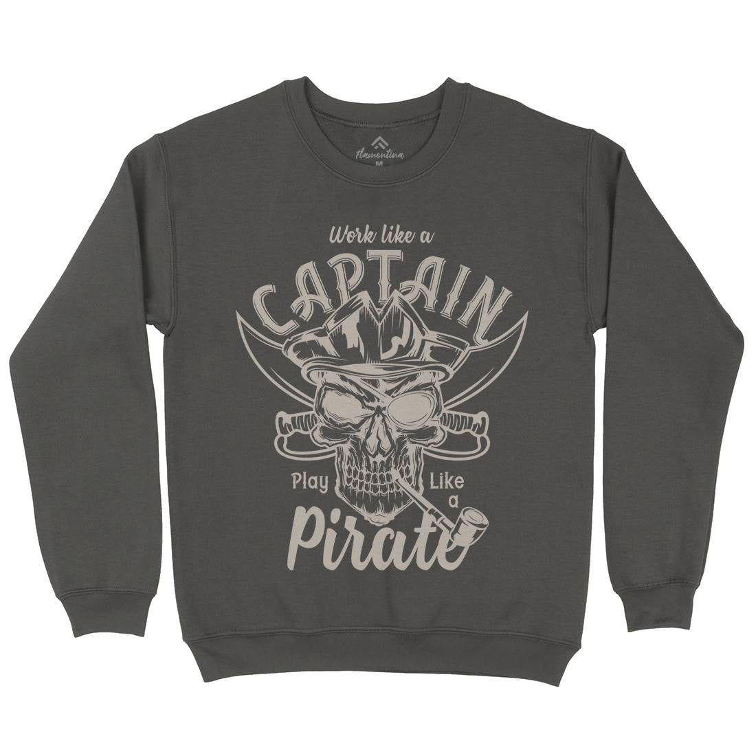 Pirate Mens Crew Neck Sweatshirt Navy B156