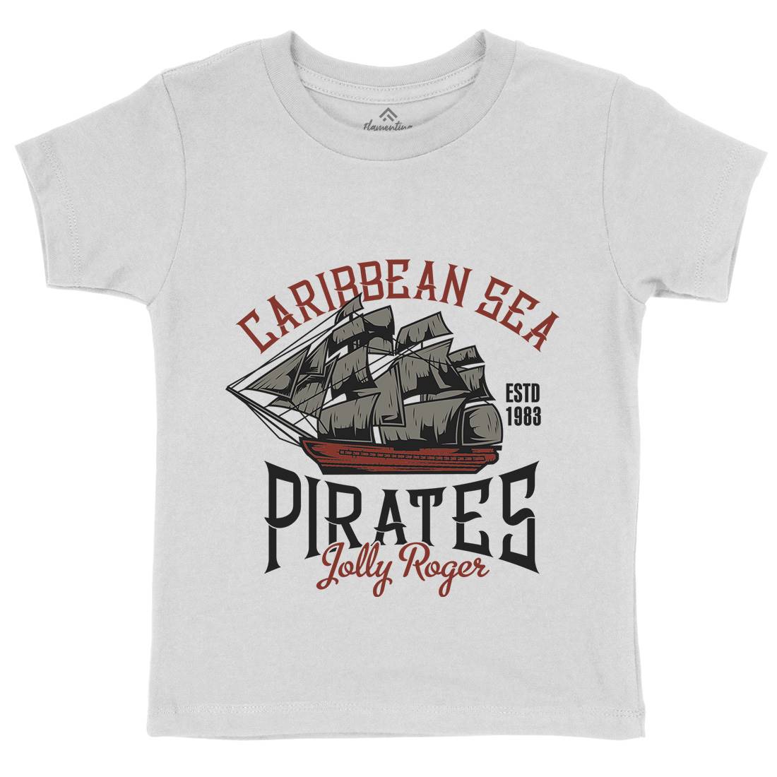 Pirate Kids Crew Neck T-Shirt Navy B157