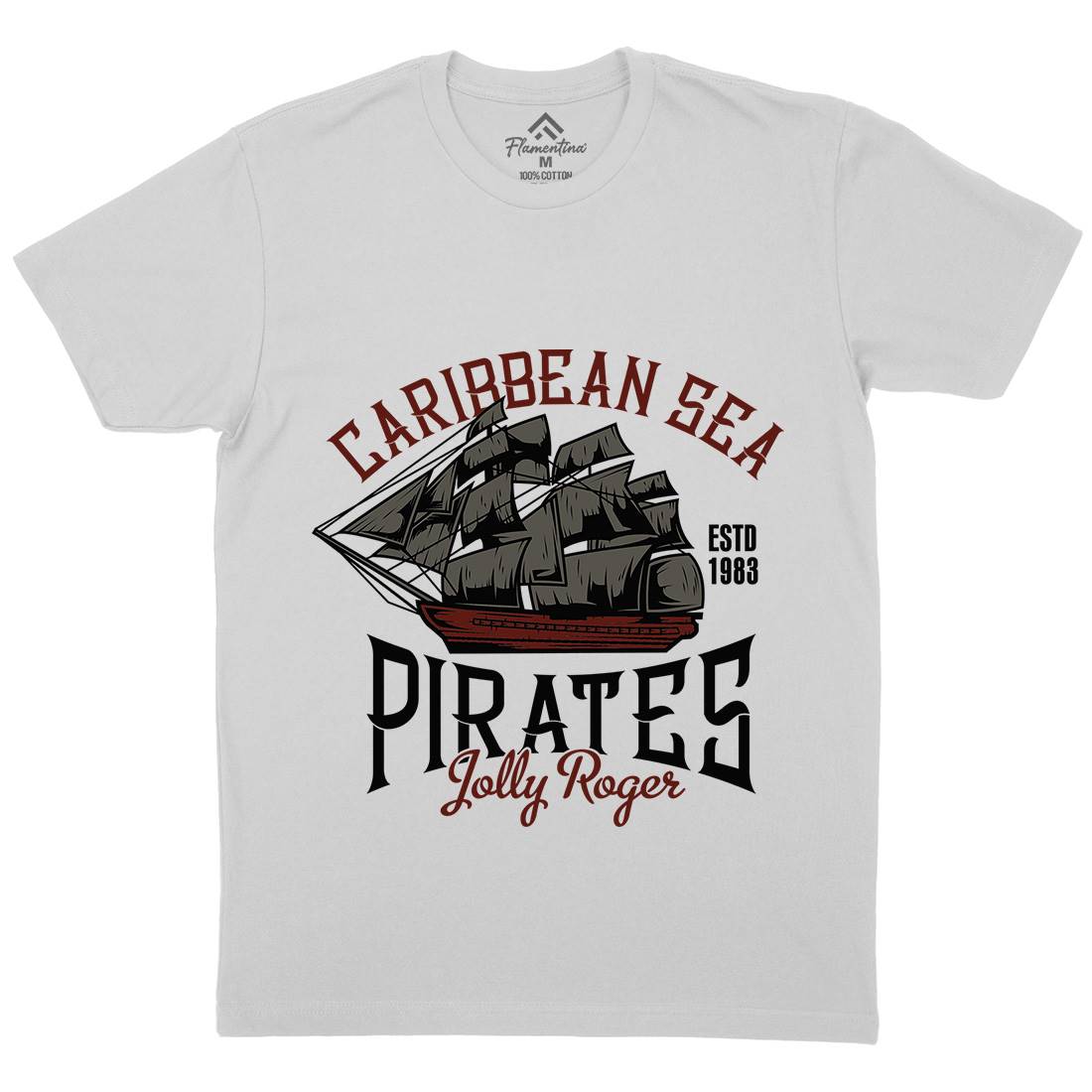 Pirate Mens Crew Neck T-Shirt Navy B157