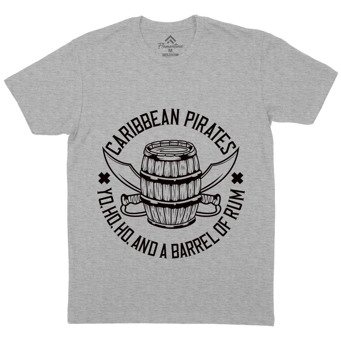 Pirate Mens Organic Crew Neck T-Shirt Navy B158