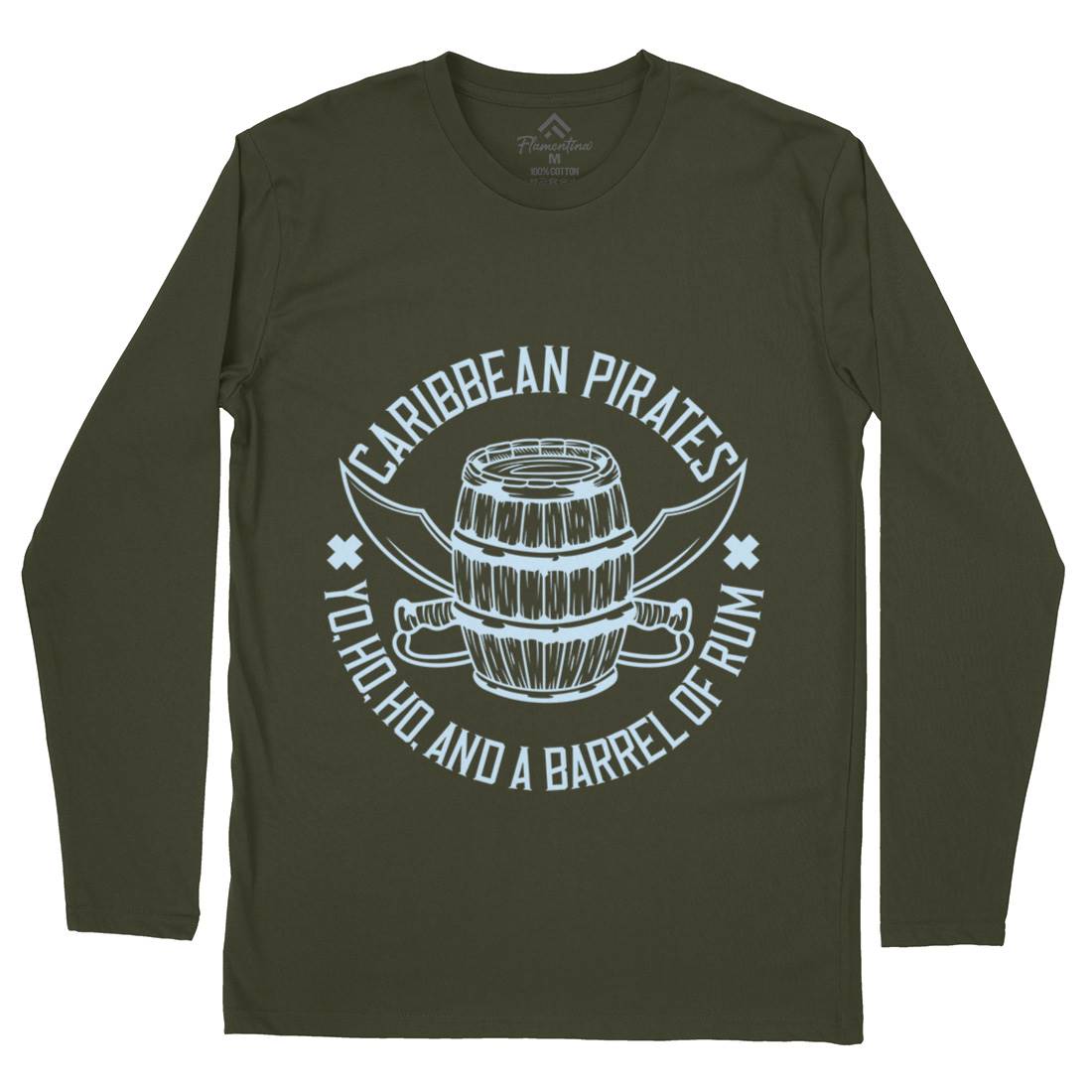 Pirate Mens Long Sleeve T-Shirt Navy B158