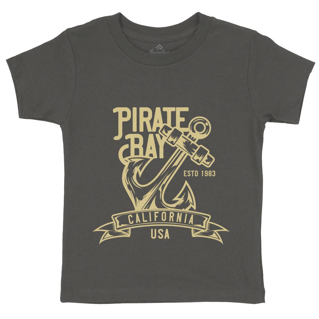 Pirate Kids Crew Neck T-Shirt Navy B159