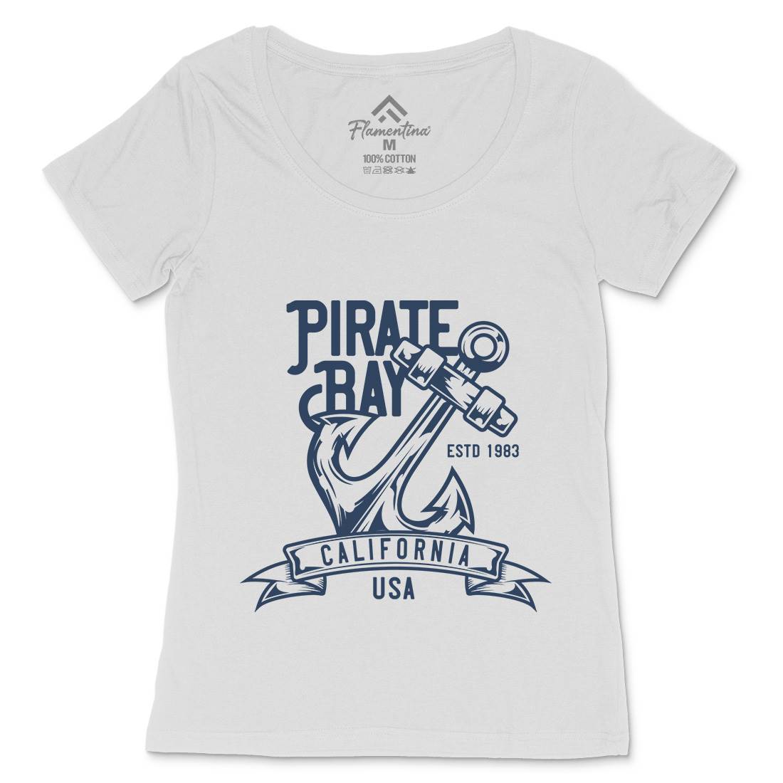 Pirate Womens Scoop Neck T-Shirt Navy B159