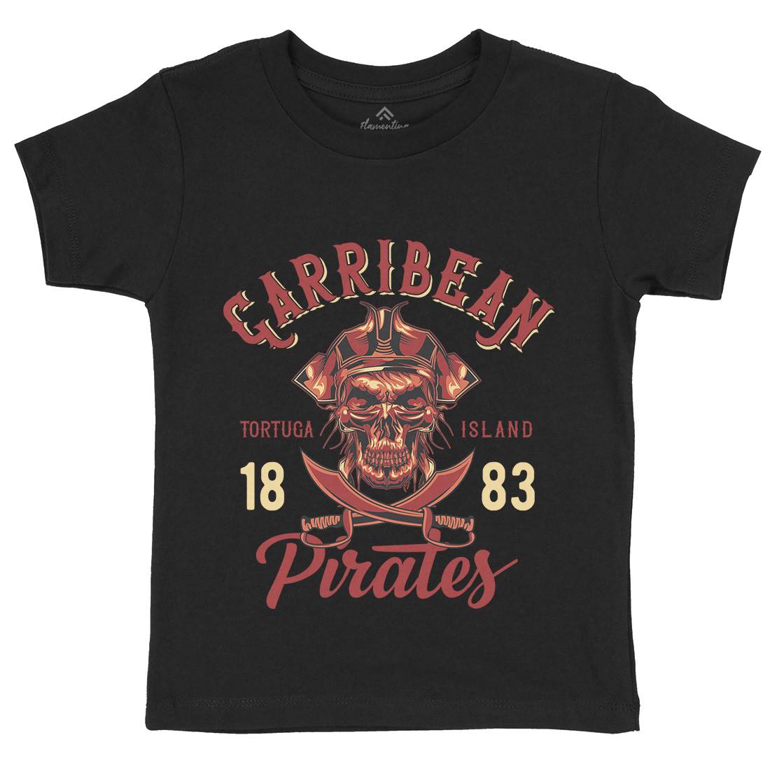 Pirate Kids Organic Crew Neck T-Shirt Navy B160