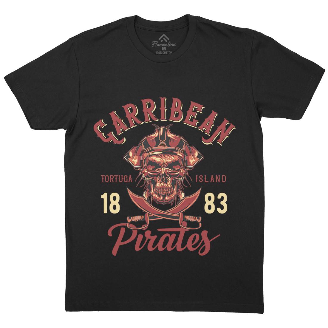 Pirate Mens Crew Neck T-Shirt Navy B160