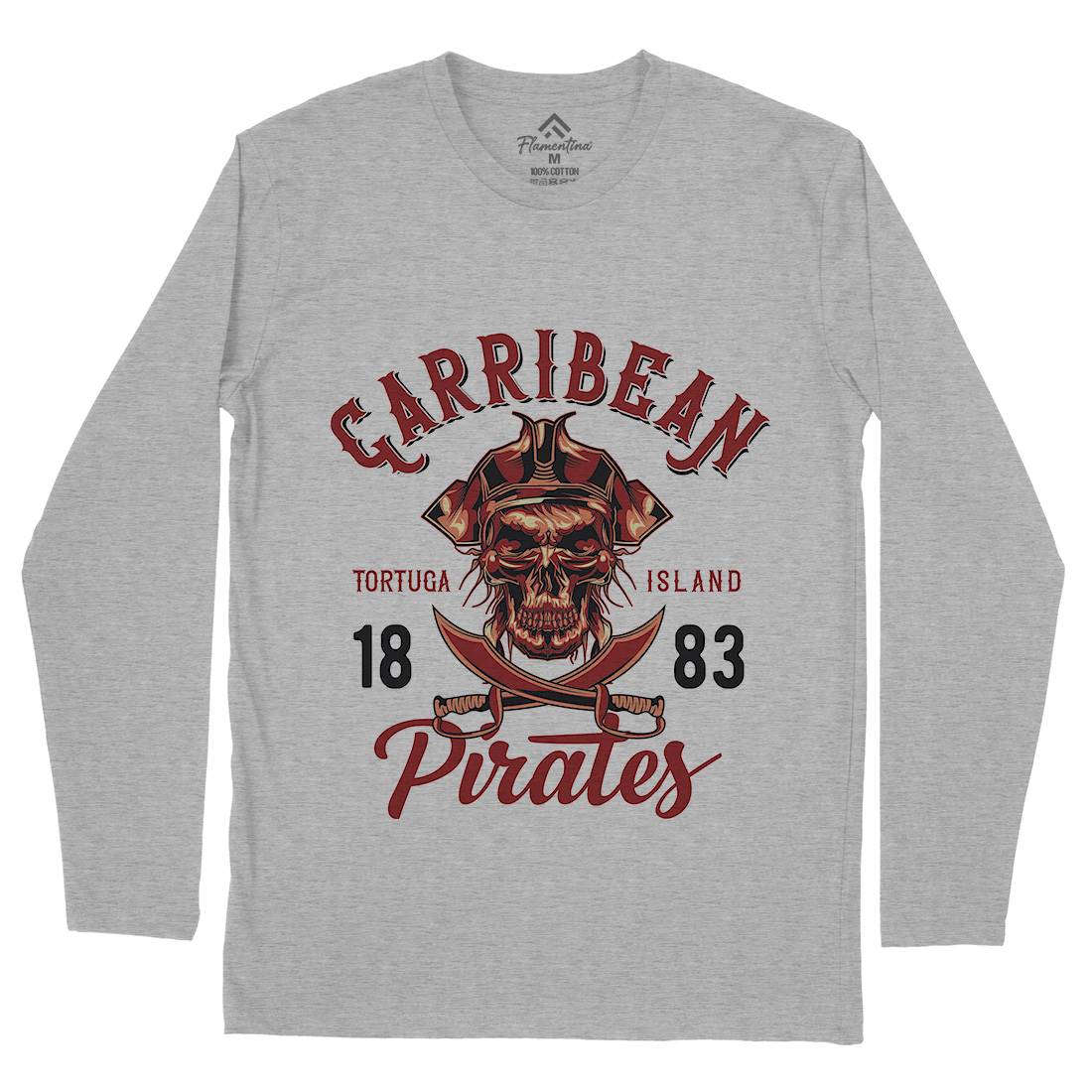 Pirate Mens Long Sleeve T-Shirt Navy B160