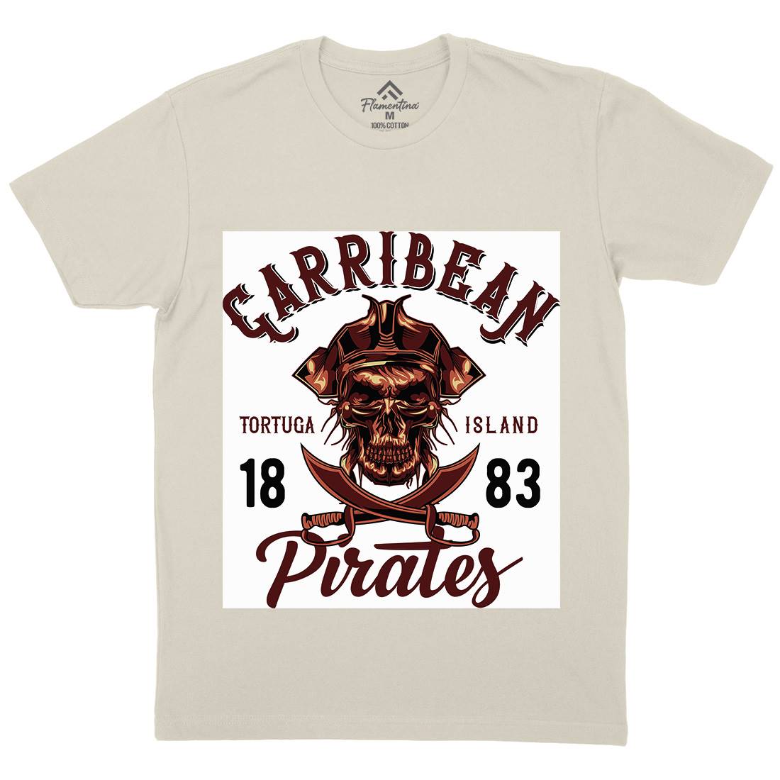 Pirate Mens Organic Crew Neck T-Shirt Navy B160