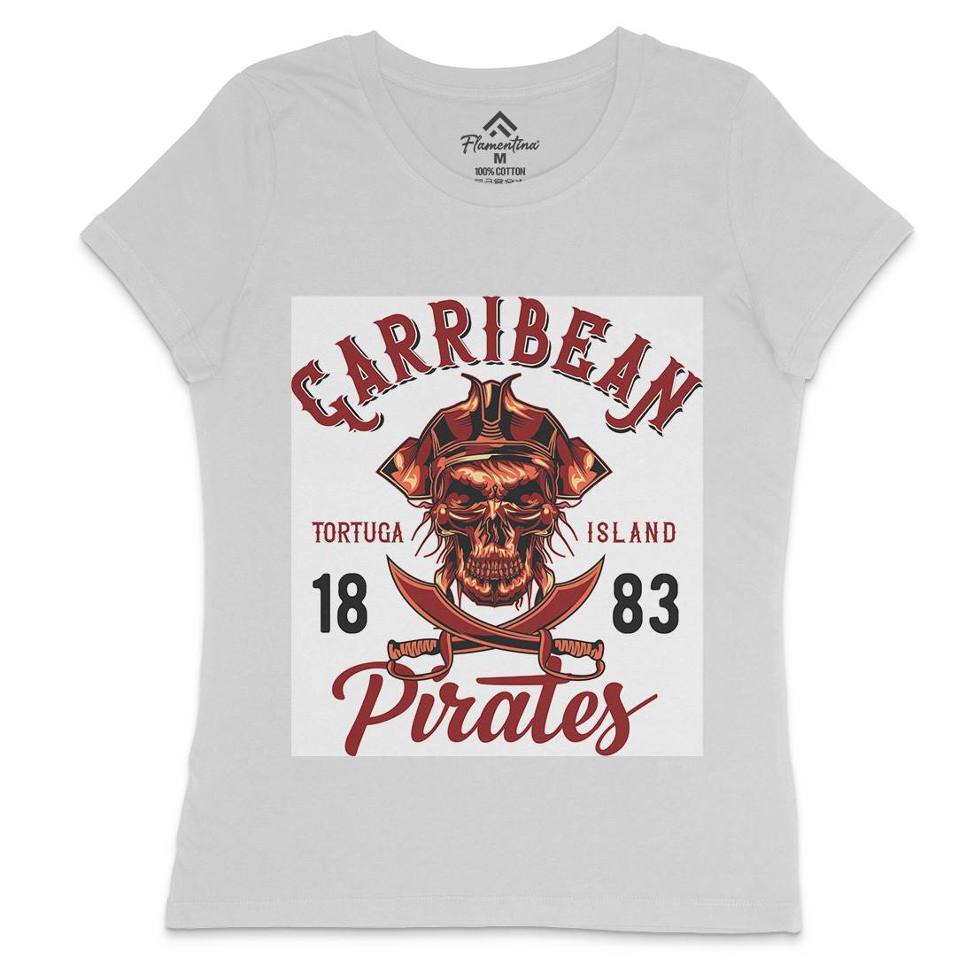 Pirate Womens Crew Neck T-Shirt Navy B160