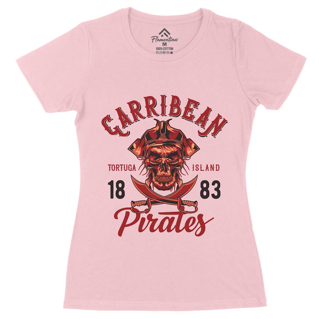 Pirate Womens Organic Crew Neck T-Shirt Navy B160