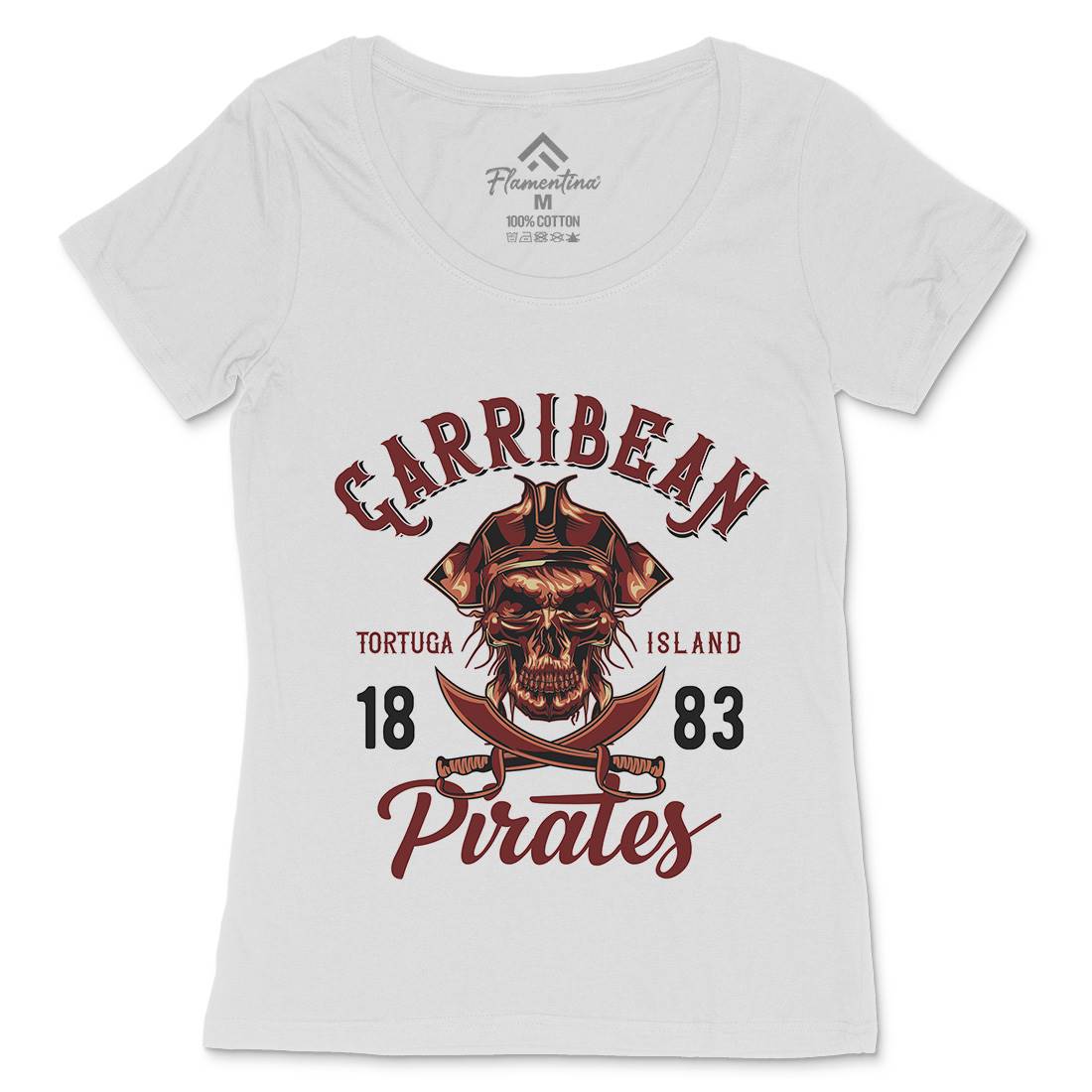 Pirate Womens Scoop Neck T-Shirt Navy B160