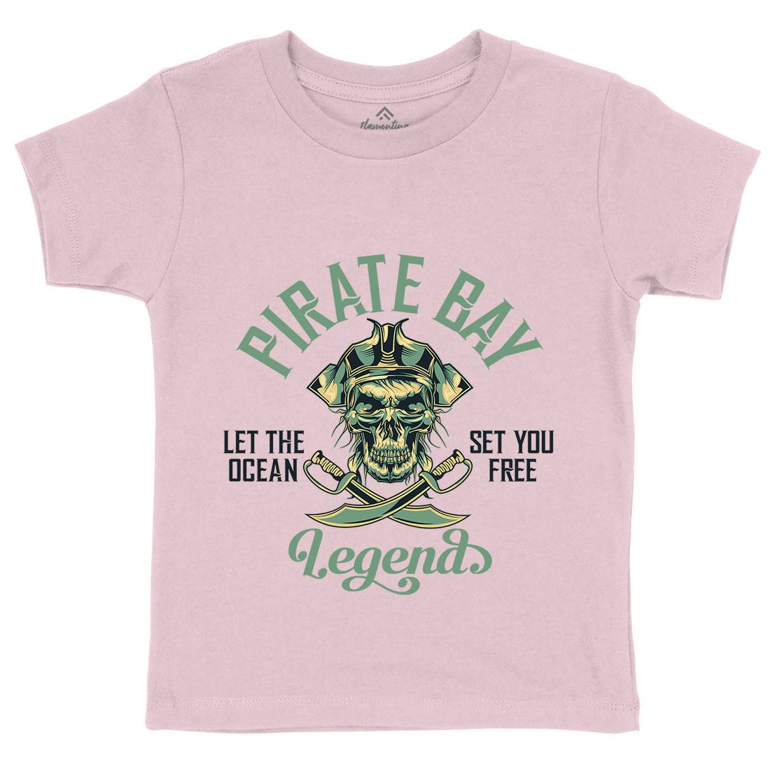 Pirate Kids Organic Crew Neck T-Shirt Navy B161