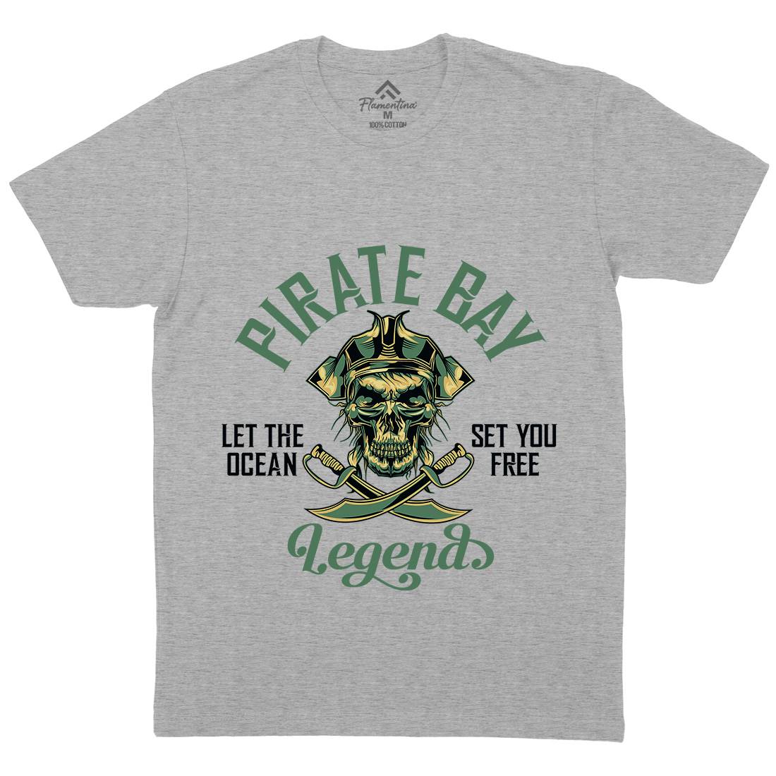 Pirate Mens Organic Crew Neck T-Shirt Navy B161