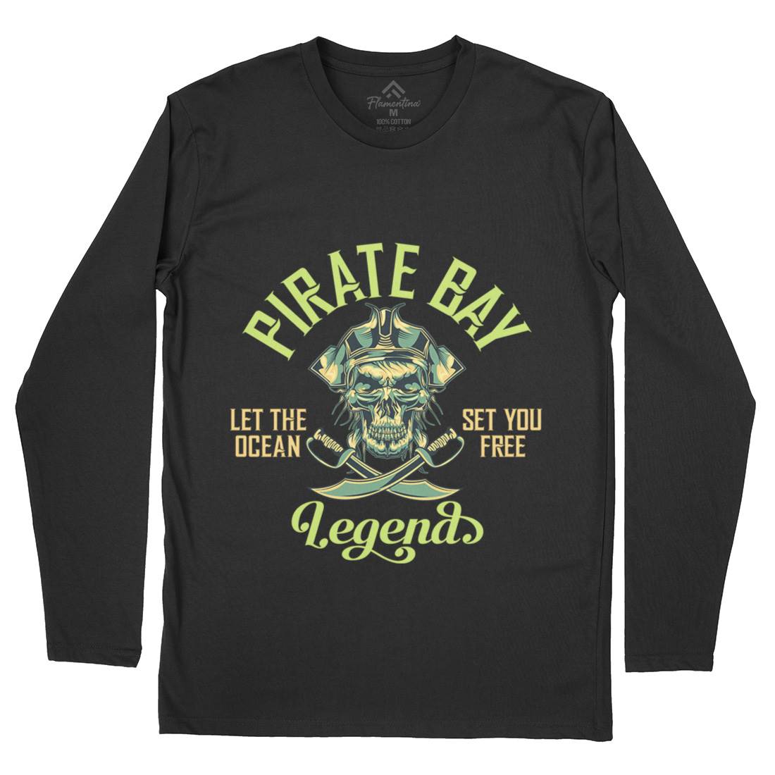 Pirate Mens Long Sleeve T-Shirt Navy B161