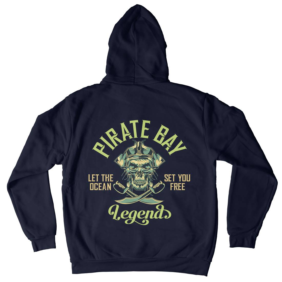 Pirate Mens Hoodie With Pocket Navy B161