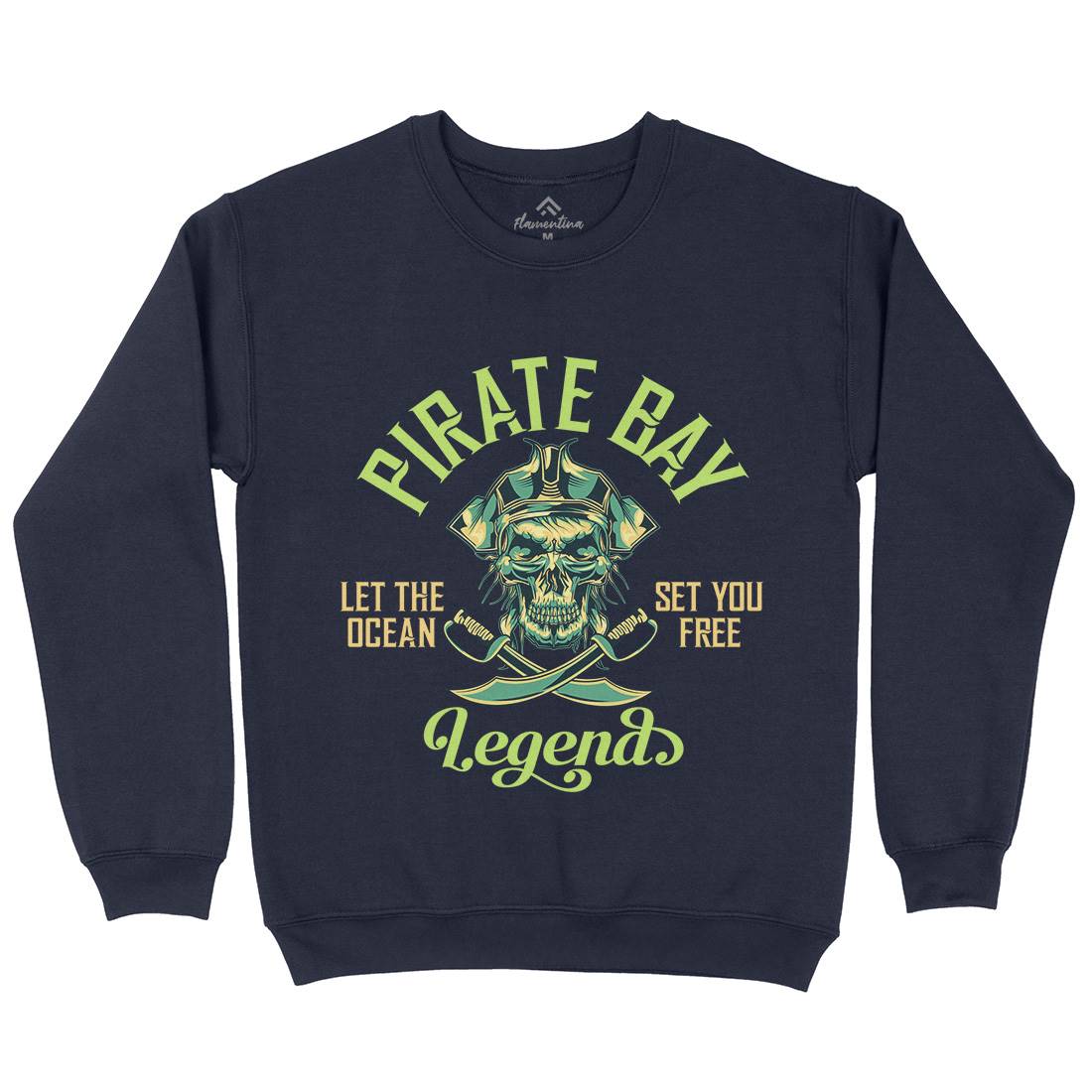Pirate Mens Crew Neck Sweatshirt Navy B161