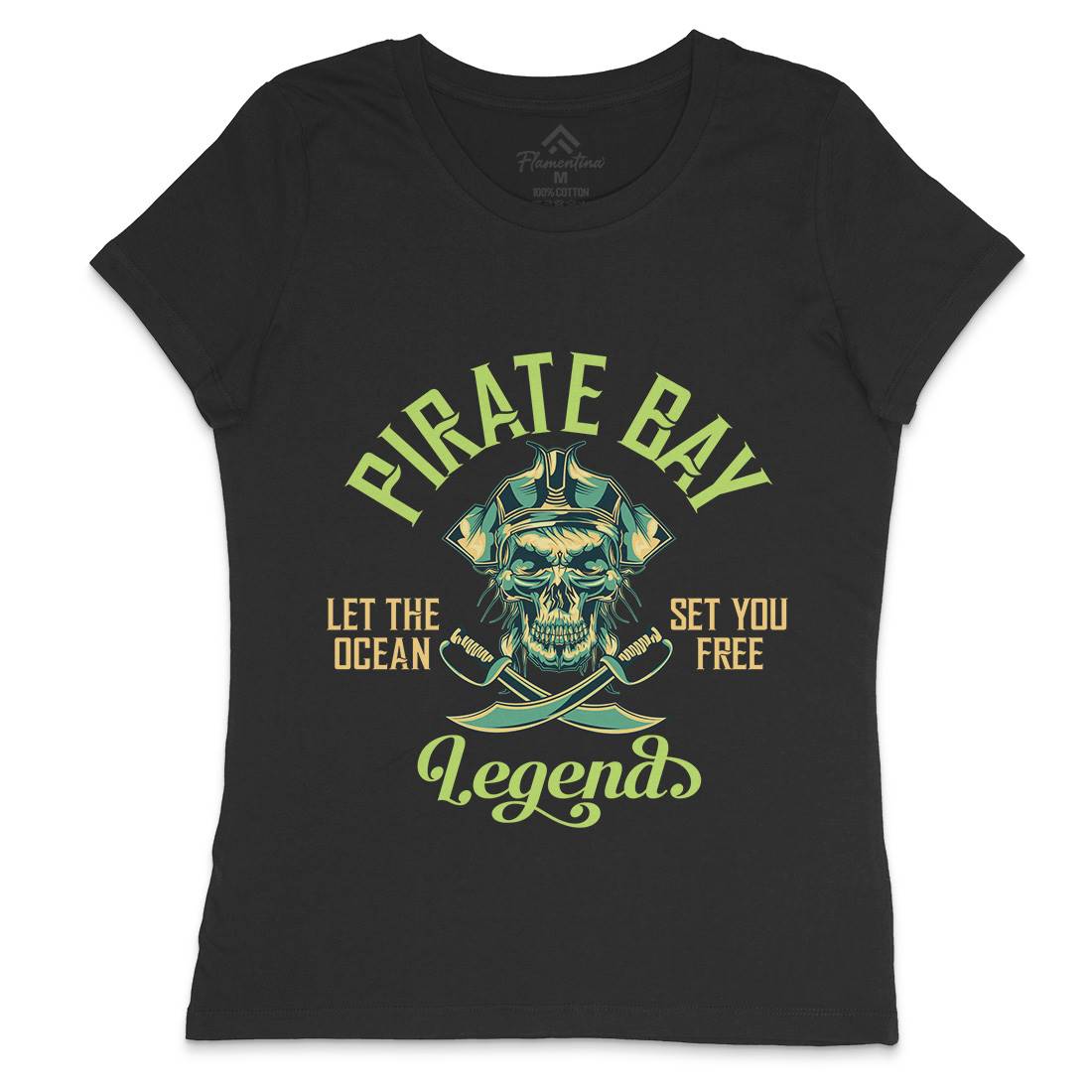 Pirate Womens Crew Neck T-Shirt Navy B161