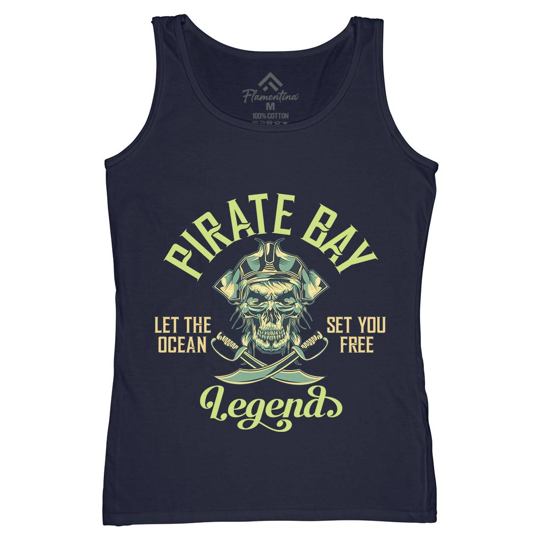 Pirate Womens Organic Tank Top Vest Navy B161