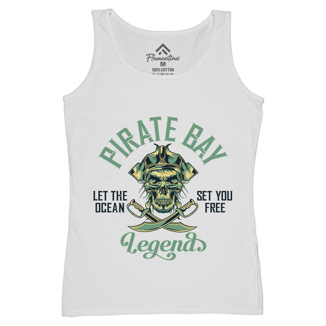 Pirate Womens Organic Tank Top Vest Navy B161
