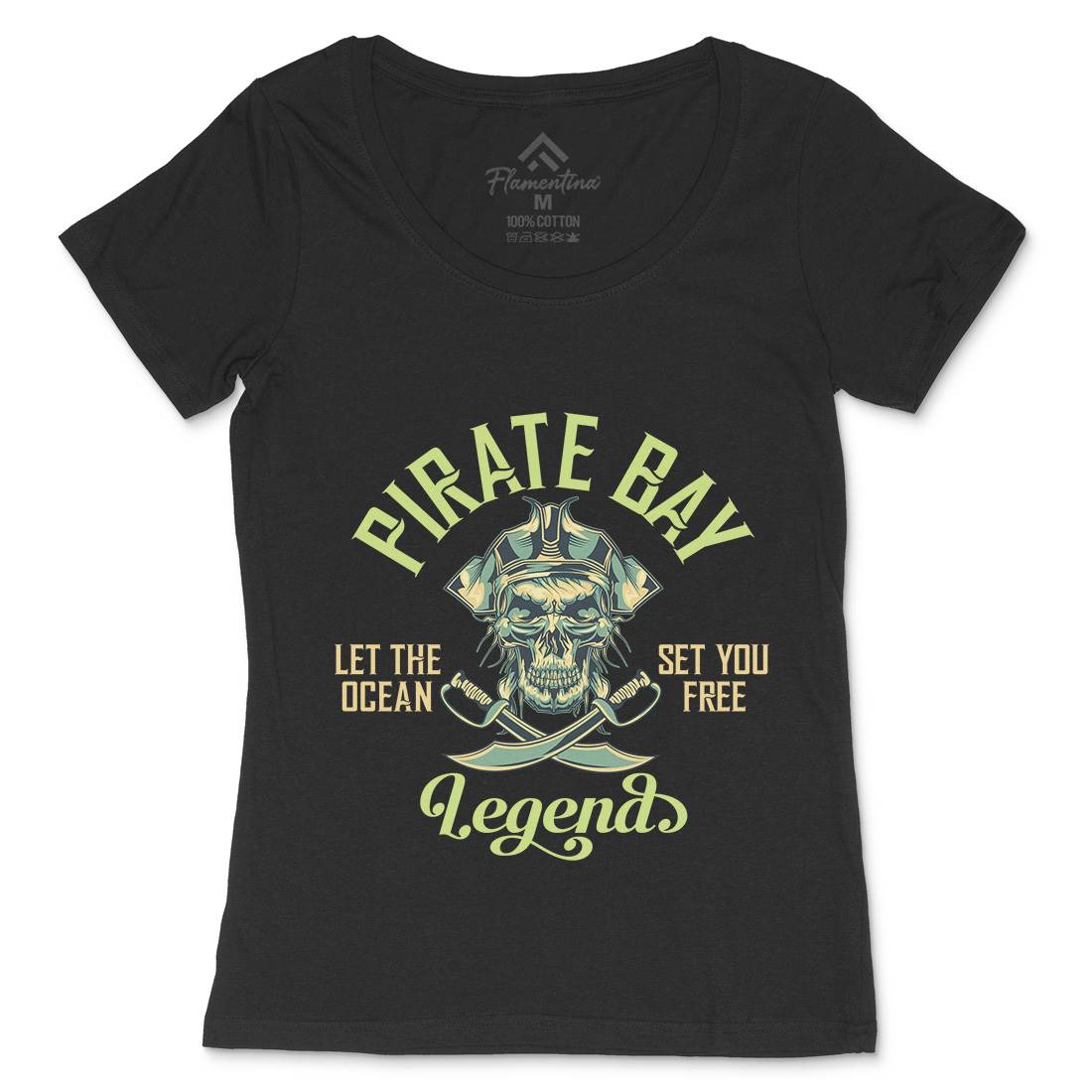 Pirate Womens Scoop Neck T-Shirt Navy B161