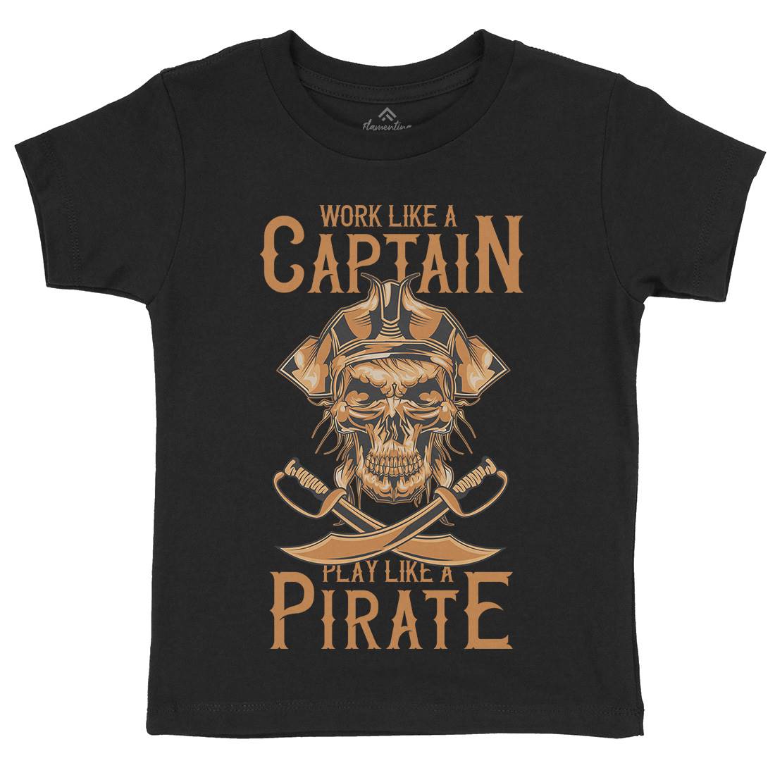 Pirate Kids Organic Crew Neck T-Shirt Navy B162